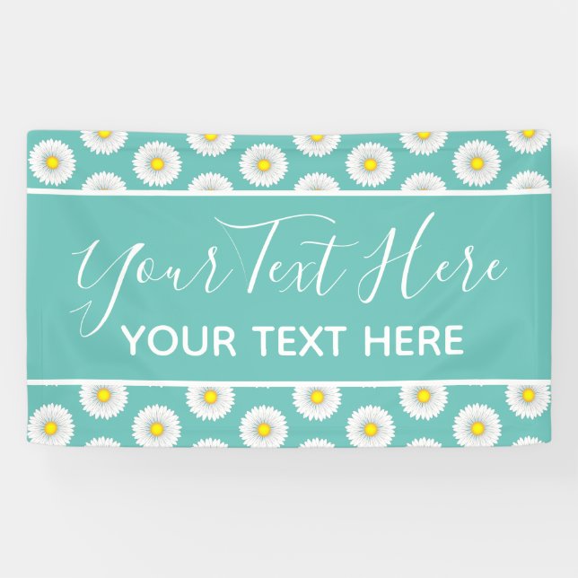 Teal Pretty Little Daisy Banner (Horizontal)