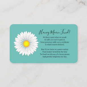 Teal Pretty Little Daisy Honeymoon Fund Enclosure Card