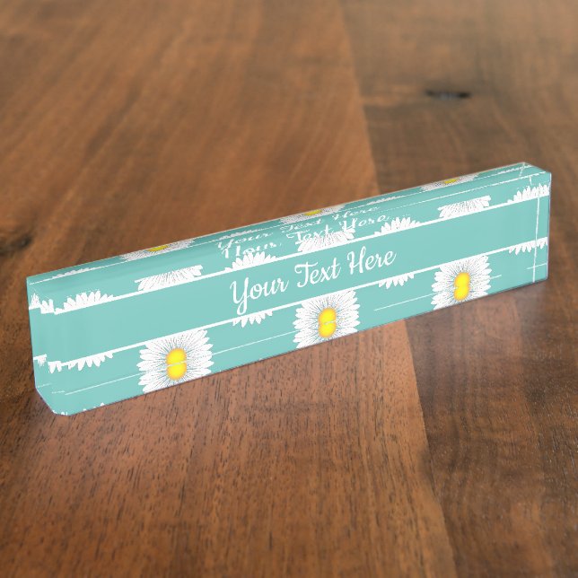 Teal Pretty Little Daisy Nameplate (Side)