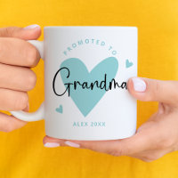 Teal Promoted to Grandma Heart Baby Boy