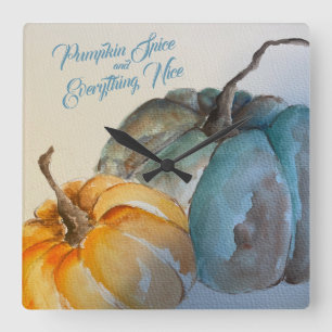 Teal Pumpkin Acrylic Wall Clock