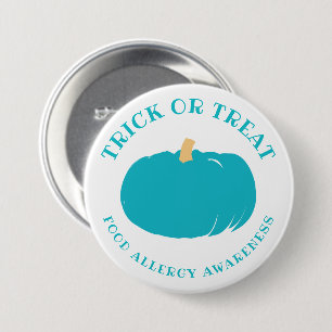 Teal Pumpkin Food Allergy Awareness Halloween 7.5 Cm Round Badge