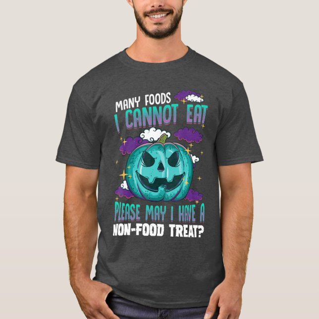 Teal Pumpkin Halloween Food Allergy Awareness Tric T-Shirt (Front)