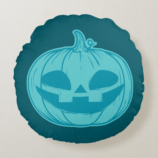 Teal Pumpkin Halloween Pillow (Front)