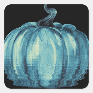 Teal Pumpkin Landscape Sunrise Square Sticker