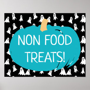 Teal Pumpkin Non Food Treats Allergy Ghosts Poster