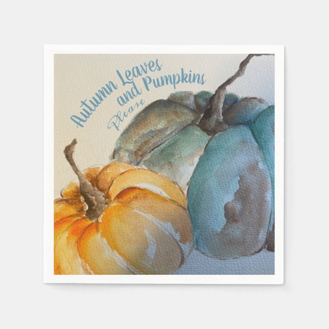 Teal Pumpkin  Paper coaster Napkin (Front)