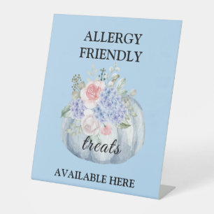 Teal Pumpkin Watercolor Allergy Friendly Treats Pedestal Sign