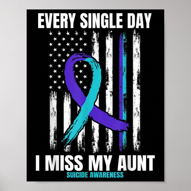Teal Purple Aunt Suicide Awareness Prevention Amer Poster (Front)