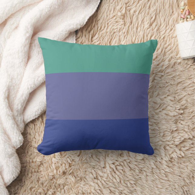Teal Purple Blue Striped  Cushion (Blanket)