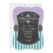 Teal Purple Chalkboard Stripes Baby Shower Invite