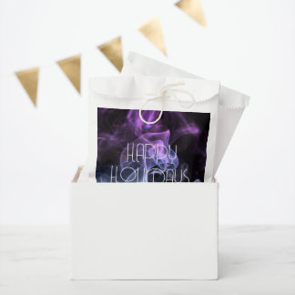 Teal Purple Coloured Smoke Happy Holidays Favour Bag