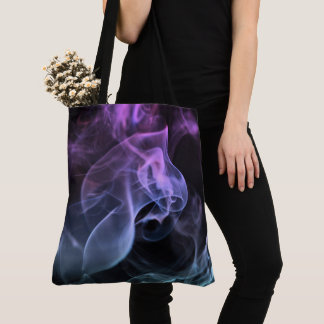 Teal Purple Coloured Smoke Tote Bag