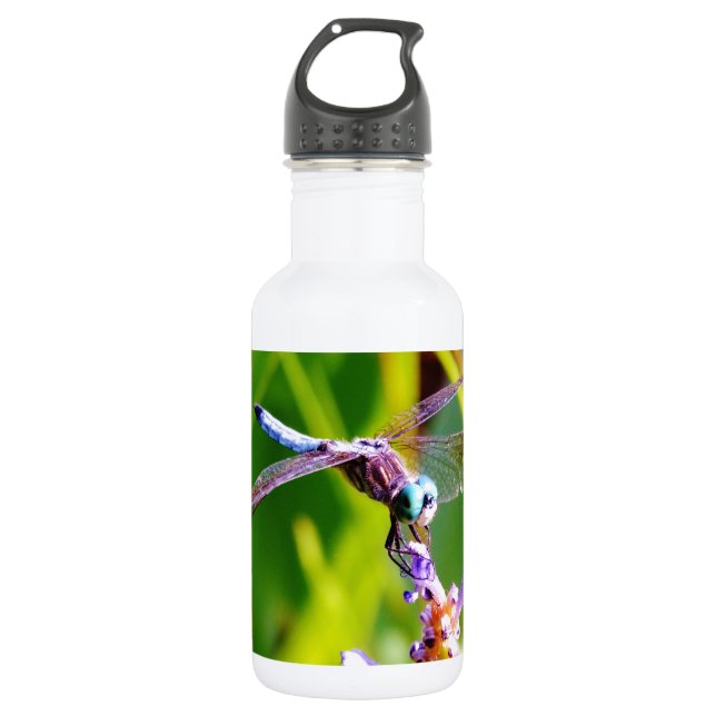 Teal & purple Dragonfly 532 Ml Water Bottle (Front)