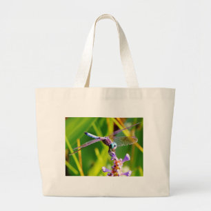 Teal & purple Dragonfly Large Tote Bag