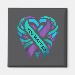 Teal Purple Heart You Suicide Prevention Awareness Magnet