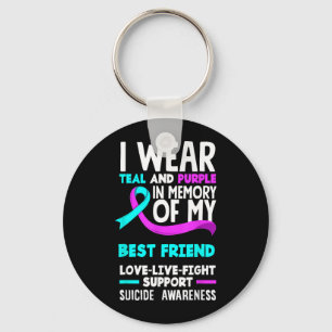Teal Purple In Memory Of Best Friend Suicide Key Ring