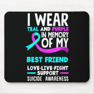 Teal Purple In Memory Of Best Friend Suicide Mouse Pad