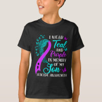 Teal Purple In Memory Of My Son Suicide Awareness