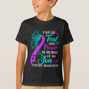Teal Purple In Memory Of My Son Suicide Awareness  T-Shirt