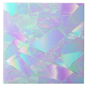 Teal & Purple Iridescent Design Ceramic Tile