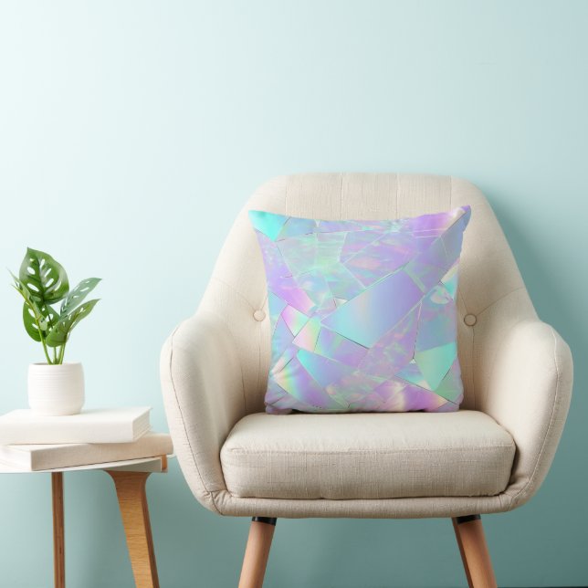 Teal & Purple Iridescent Design Cushion (Chair)