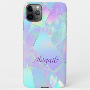 Teal & Purple Iridescent Design, Script Name iPhone 11Pro Max Case