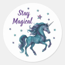 Teal & Purple Magical Unicorn Stickers
