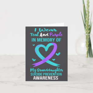 Teal Purple Memory Granddaughter Suicide Preventio Card
