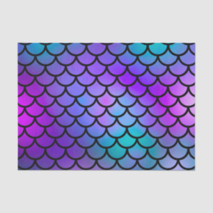 Teal Purple Pink Blue Mermaid Scales Fantasy Fish Tissue Paper