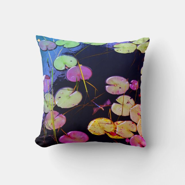 teal purple pink yellow  dragonfly, Rainbow pillow (Front)