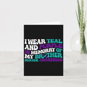 Teal Purple Ribbon Suicide Awareness Brother Aware Card