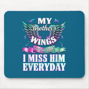 Teal Purple Ribbon Suicide Awareness Flag I Miss M Mouse Pad