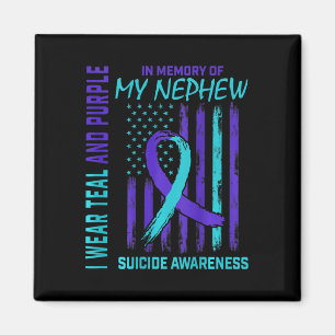 Teal Purple Ribbon Suicide Awareness Flag Nephew B Magnet