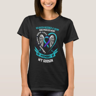 Teal Purple Ribbon Suicide Awareness Shirt Godson