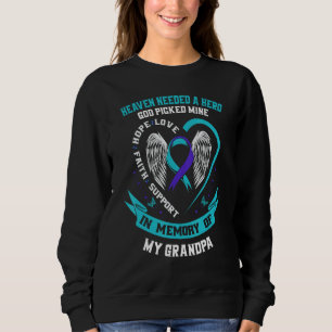 Teal Purple Ribbon Suicide Awareness Shirt Grandpa