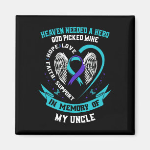 Teal Purple Ribbon Suicide Awareness Shirt Uncle M Magnet