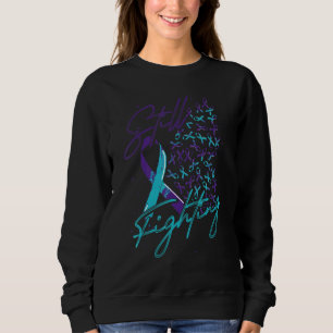 Teal Purple Ribbon Suicide Awareness Suicide Preve Sweatshirt