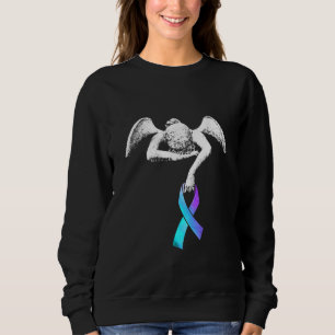 Teal Purple Ribbon Suicide Prevention Awareness Sweatshirt