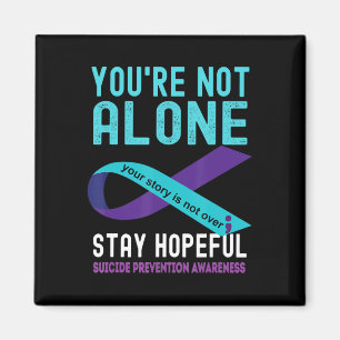 Teal Purple Ribbon Support Suicide Prevention Awar Magnet