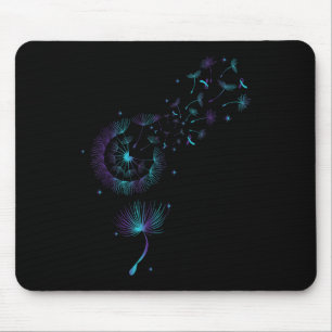 Teal Purple Semicolon Dandelion Suicide Prevention Mouse Pad