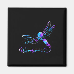 Teal Purple Semicolon Dragonfly Suicide Prevention Magnet