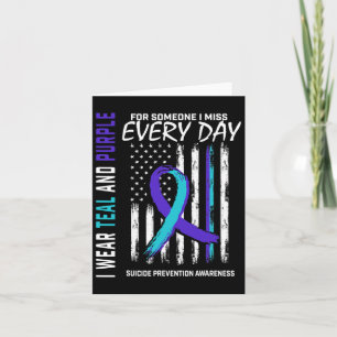 Teal Purple Someone I Miss Suicide Awareness Ameri Card