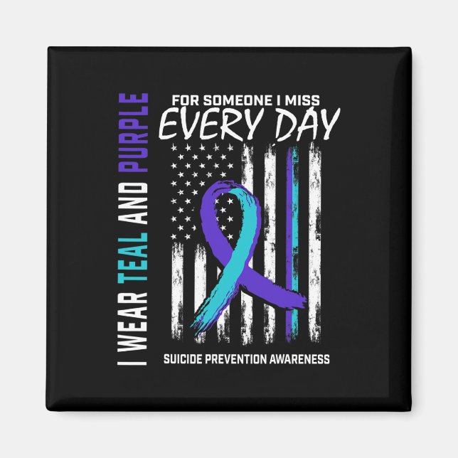 Teal Purple Someone I Miss Suicide Awareness Ameri Magnet (Front)