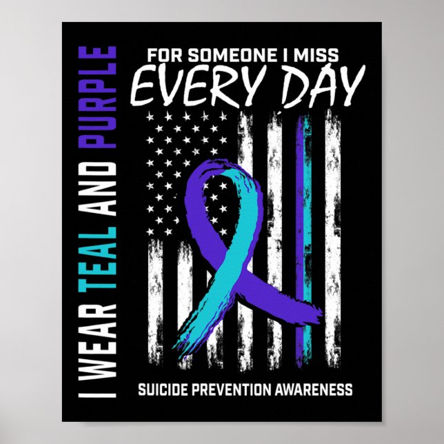 Teal Purple Someone I Miss Suicide Awareness Ameri Poster (Front)