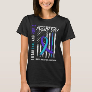 Teal Purple Someone I Miss Suicide Awareness Ameri T-Shirt