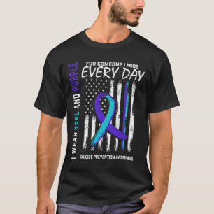 Teal Purple Someone I Miss Suicide Awareness Ameri T-Shirt