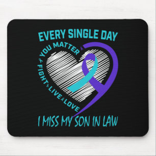 Teal Purple Son In Law Suicide Awareness Preventio Mouse Pad