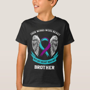 Teal Purple Suicide Awareness Brother Your Wings W T-Shirt