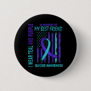 Teal Purple Suicide Awareness Flag Best Friend Ck 6 Cm Round Badge